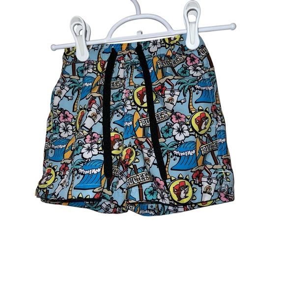 Buc-ees Beaver Boys Swim Trunks Shorts Palm Trees Beach Tropical Cartoon 2T - Picture 1 of 3
